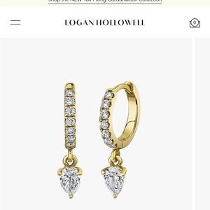 Logan Hollowell Diamond water drop goddess hoops pair